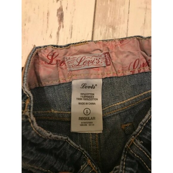 Levis Kids Regular Fit Denim Jeans 5L Dark Wash Cotton Blend Straight Leg - Picture 2 of 4